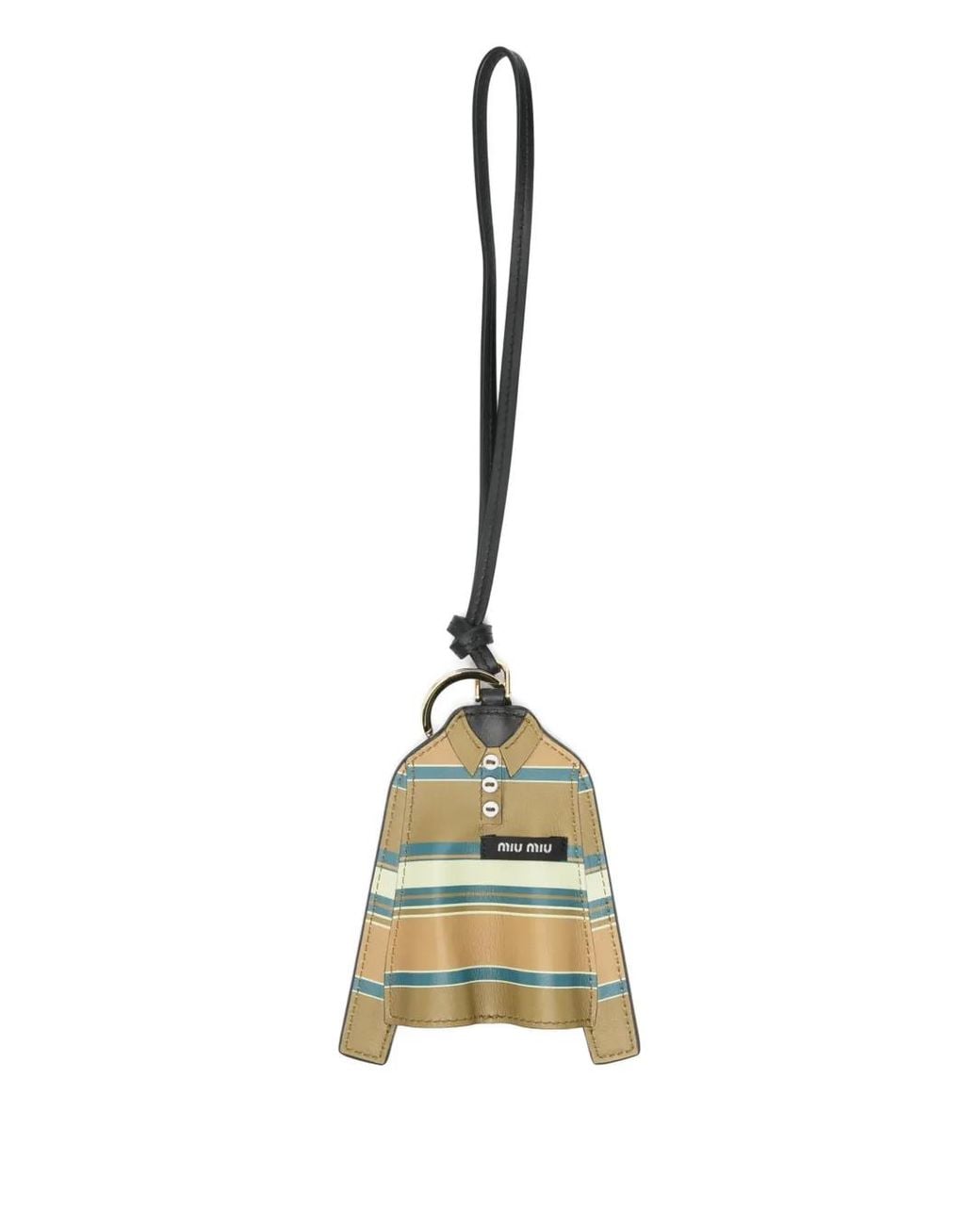 Miu Miu Metallic Leather Key Ring Trick