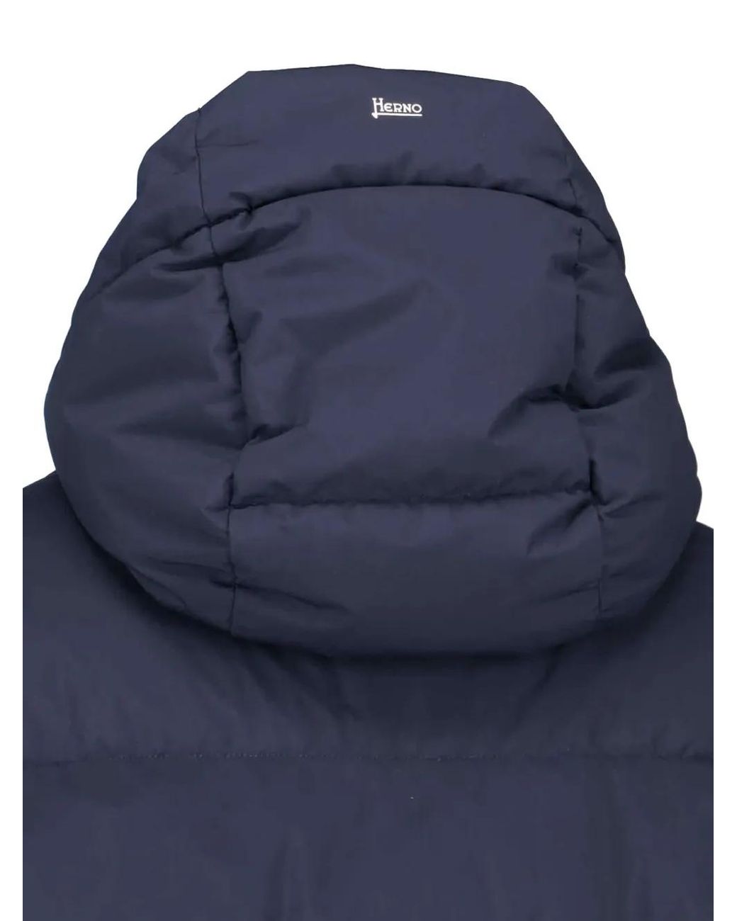 Herno Blue Hooded Pocket Coat for men