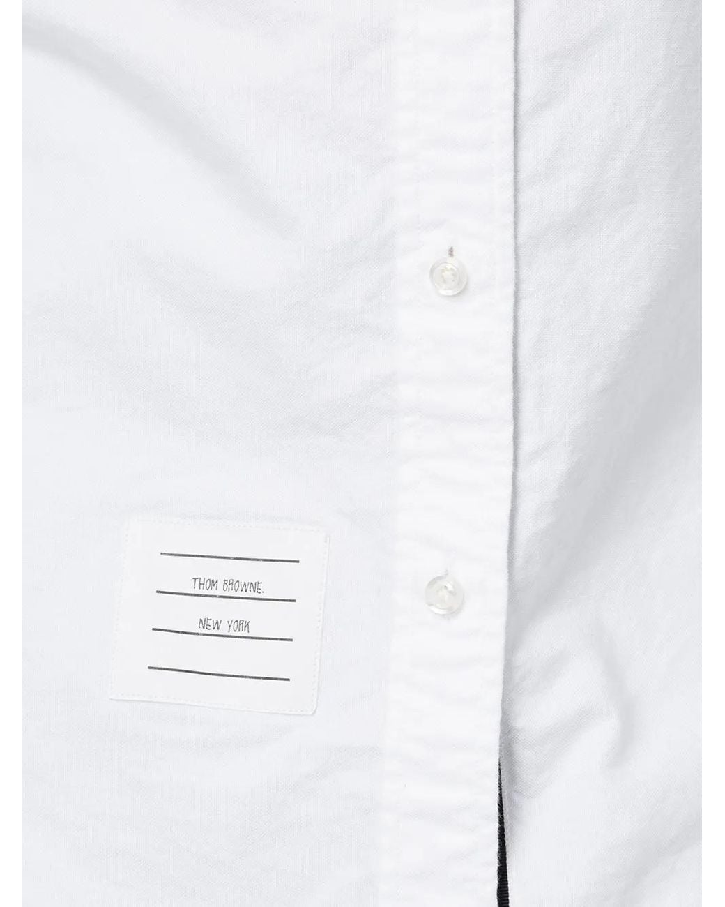 Thom Browne White Klassisches Button-Down-Hemd