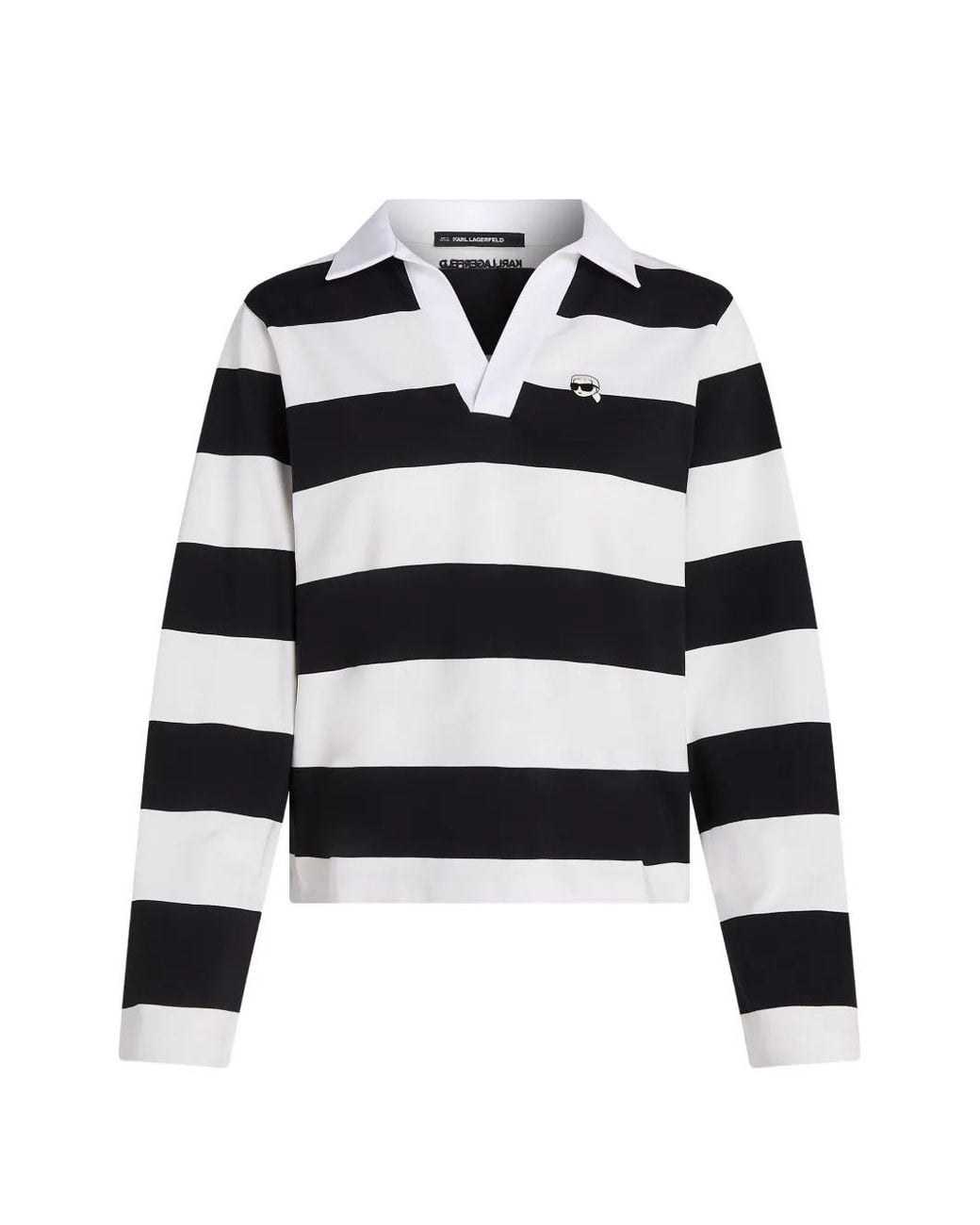 Karl Lagerfeld Black Ikonik Striped Long-Sleeve T-Shirt