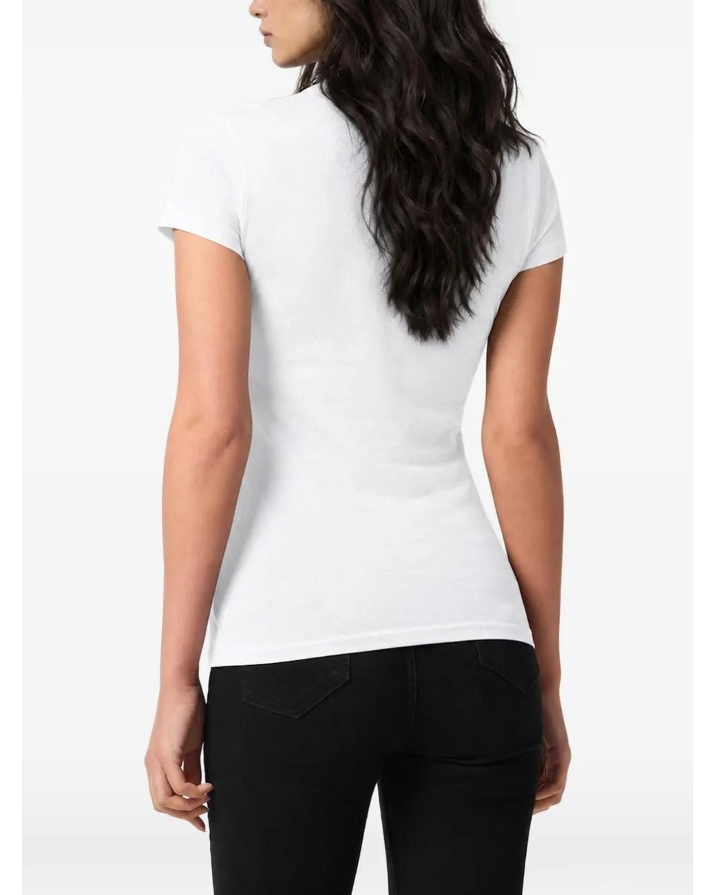 Philipp Plein White Teddy-Embellished T-Shirt