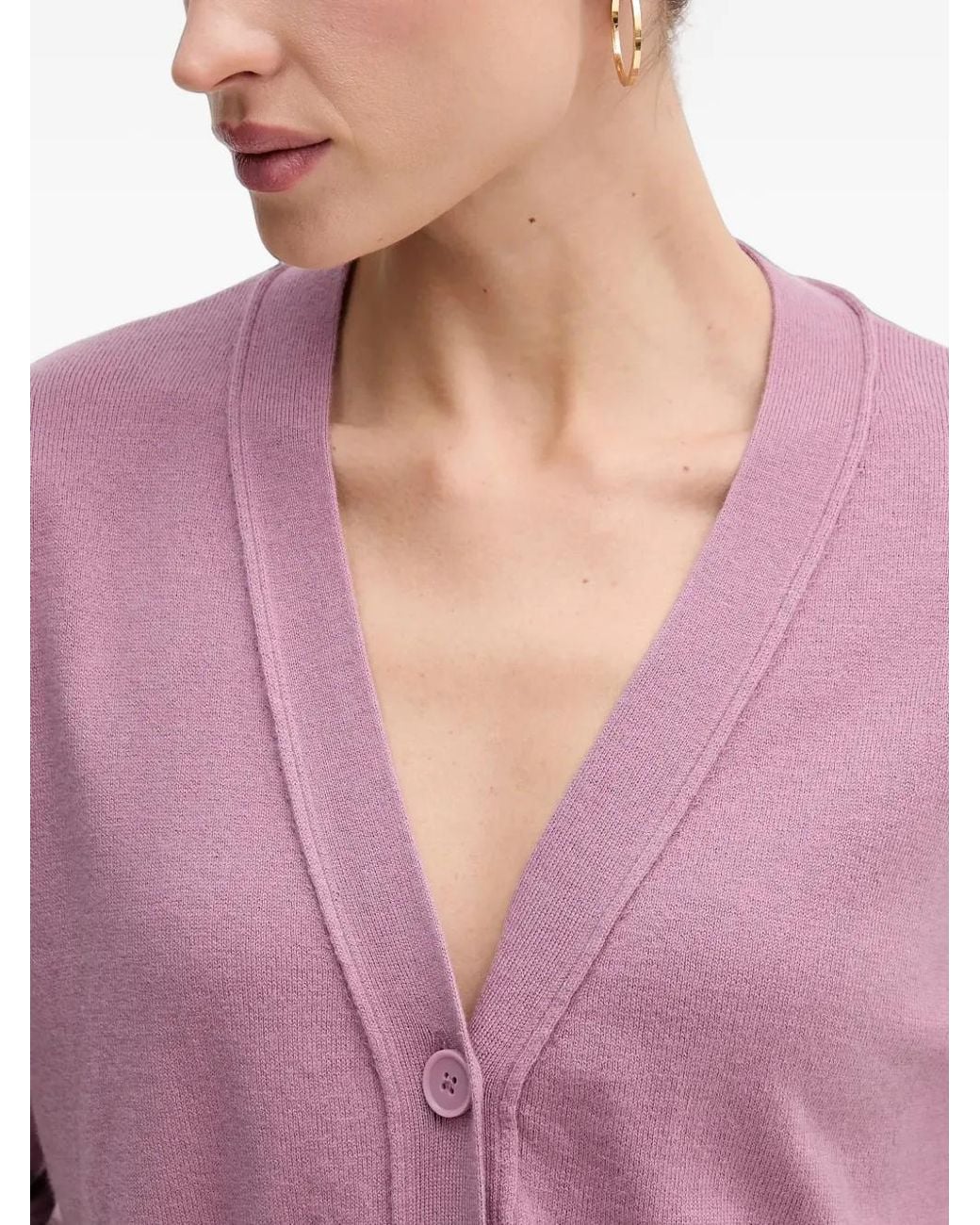 Sisley Purple Oversized V-Neck Cardigan