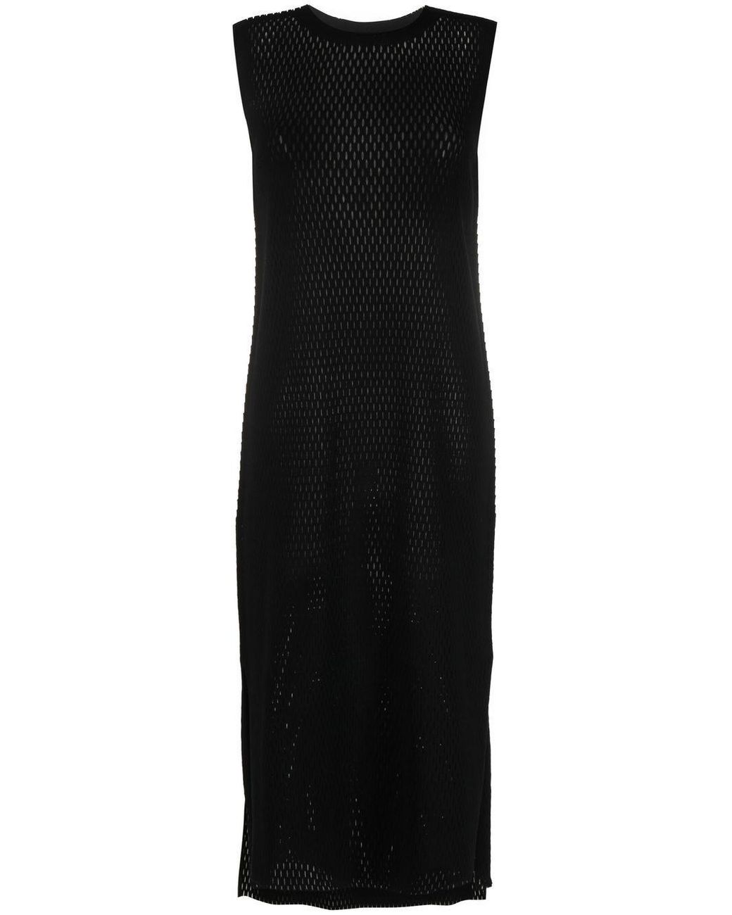 Issey Miyake Semisheer Midi Dress in Black Lyst