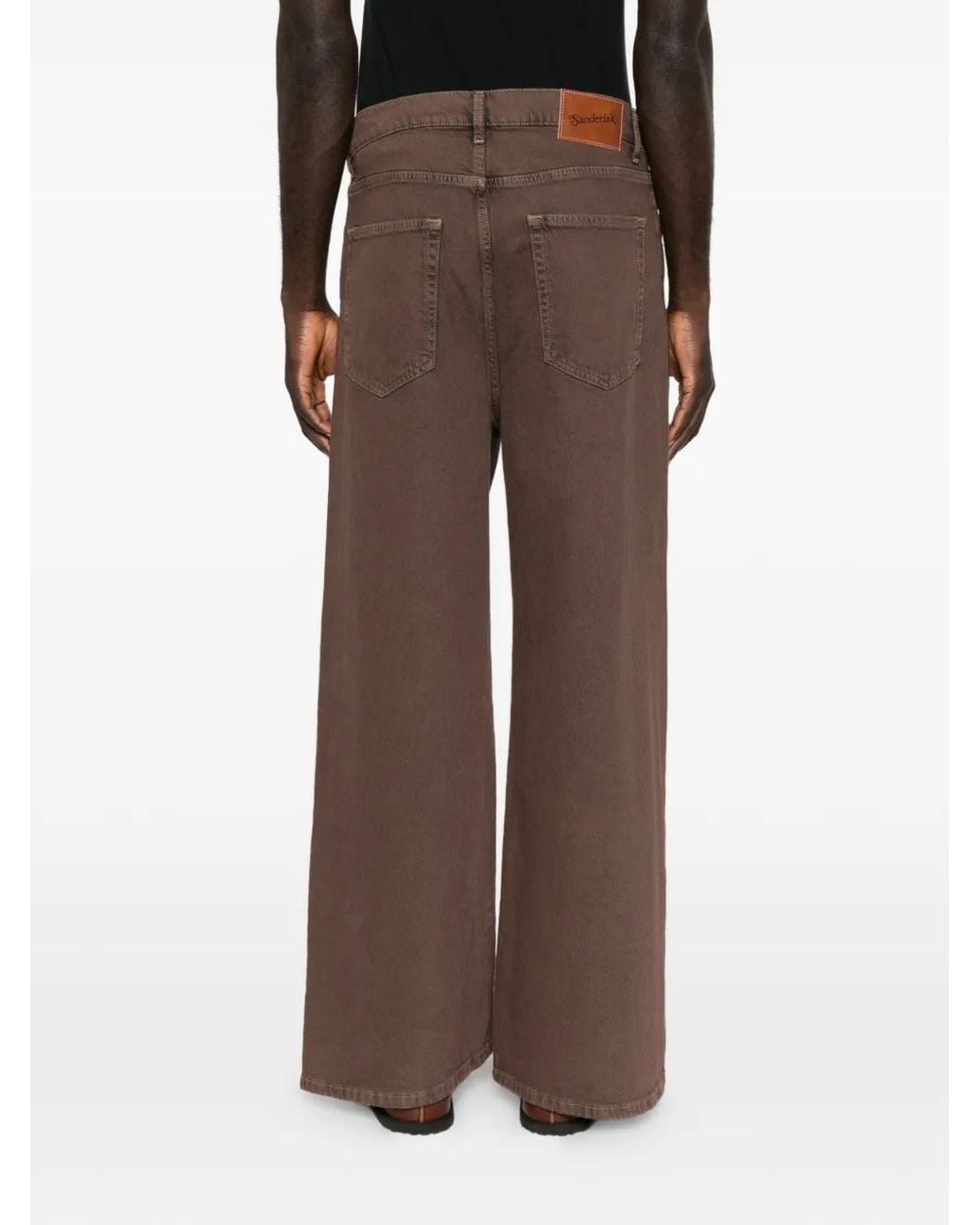 Sanderlak Brown Jean Ample À Patch Logo