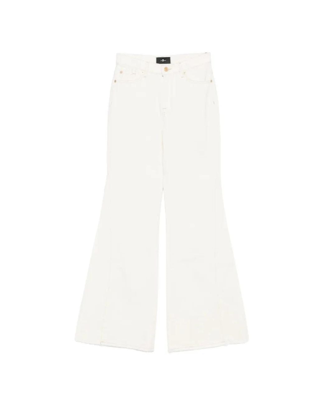 7 For All Mankind White Stretch Cotton Jeans