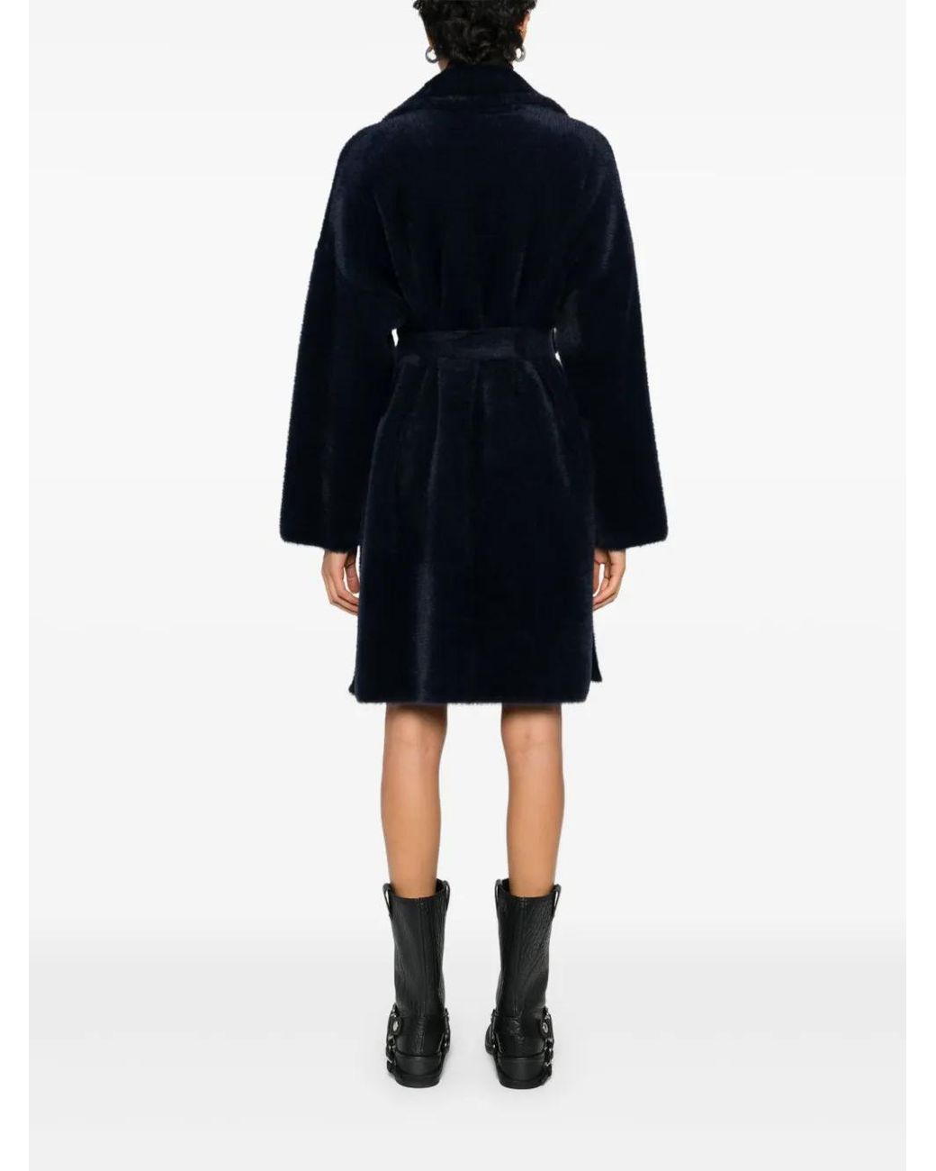 Pinko Blue Faux-Fur Coat