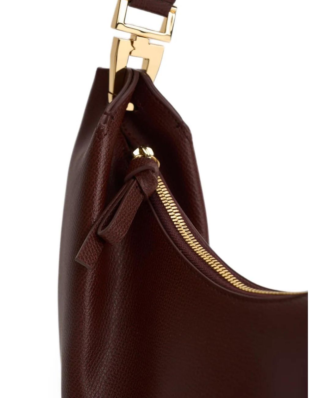 Emporio Armani Brown 1981 Pebbled-Texture Crescent Shoulder Bag