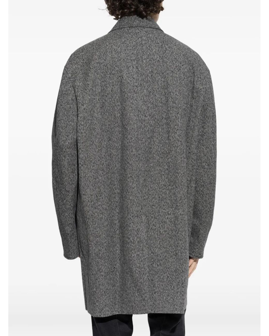 Marni Gray Single-Breasted Cotton Coat for men