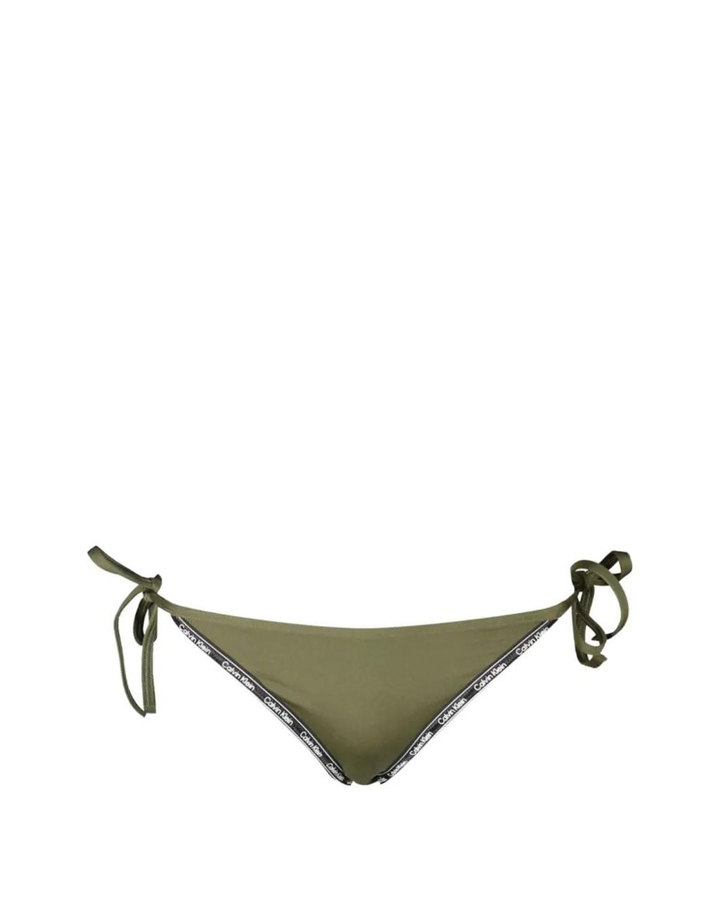 Calvin Klein Metallic Logo-Print Side-Tie Bikini Bottoms