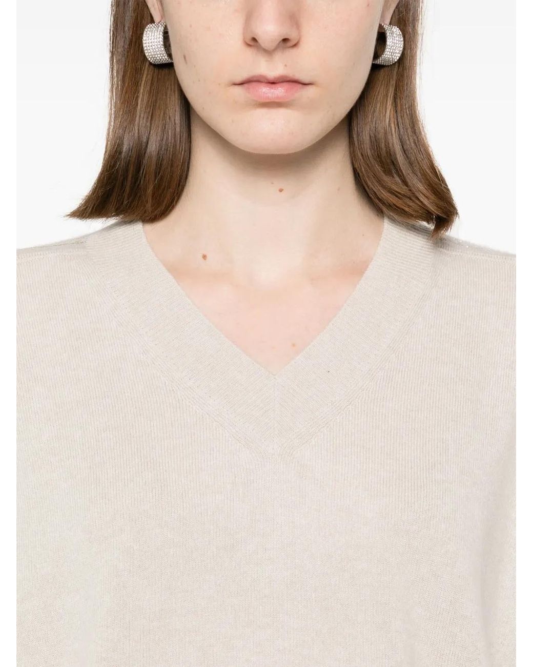Fabiana Filippi Natural Ball-Chain Detailed Sweater
