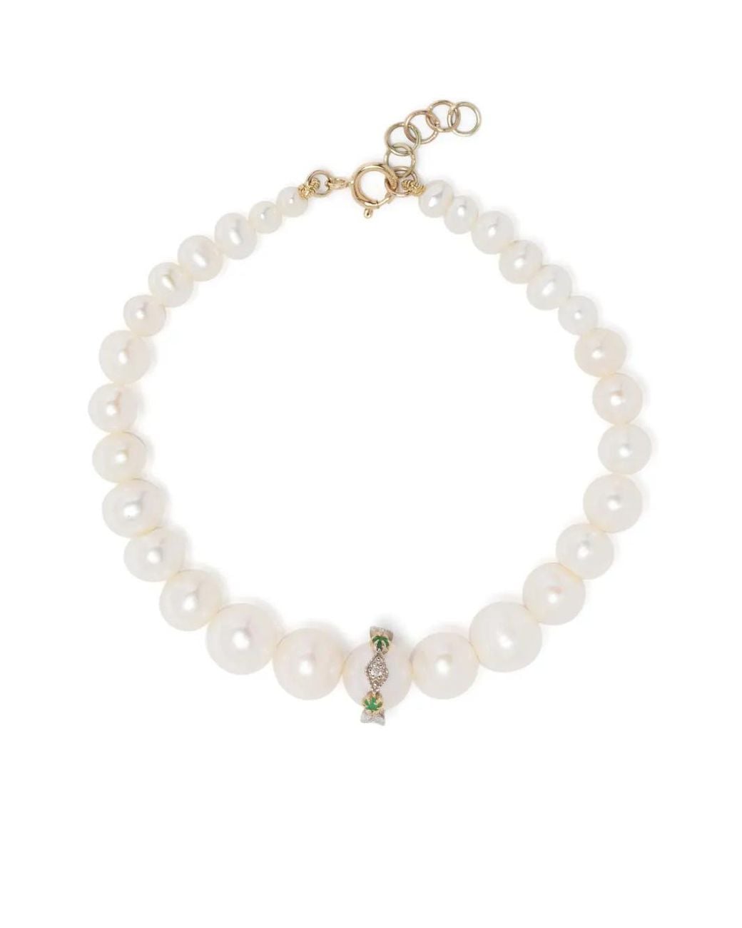 Pascale Monvoisin White 9Kt Chelsea N°2 Pearl And Diamond Bracelet