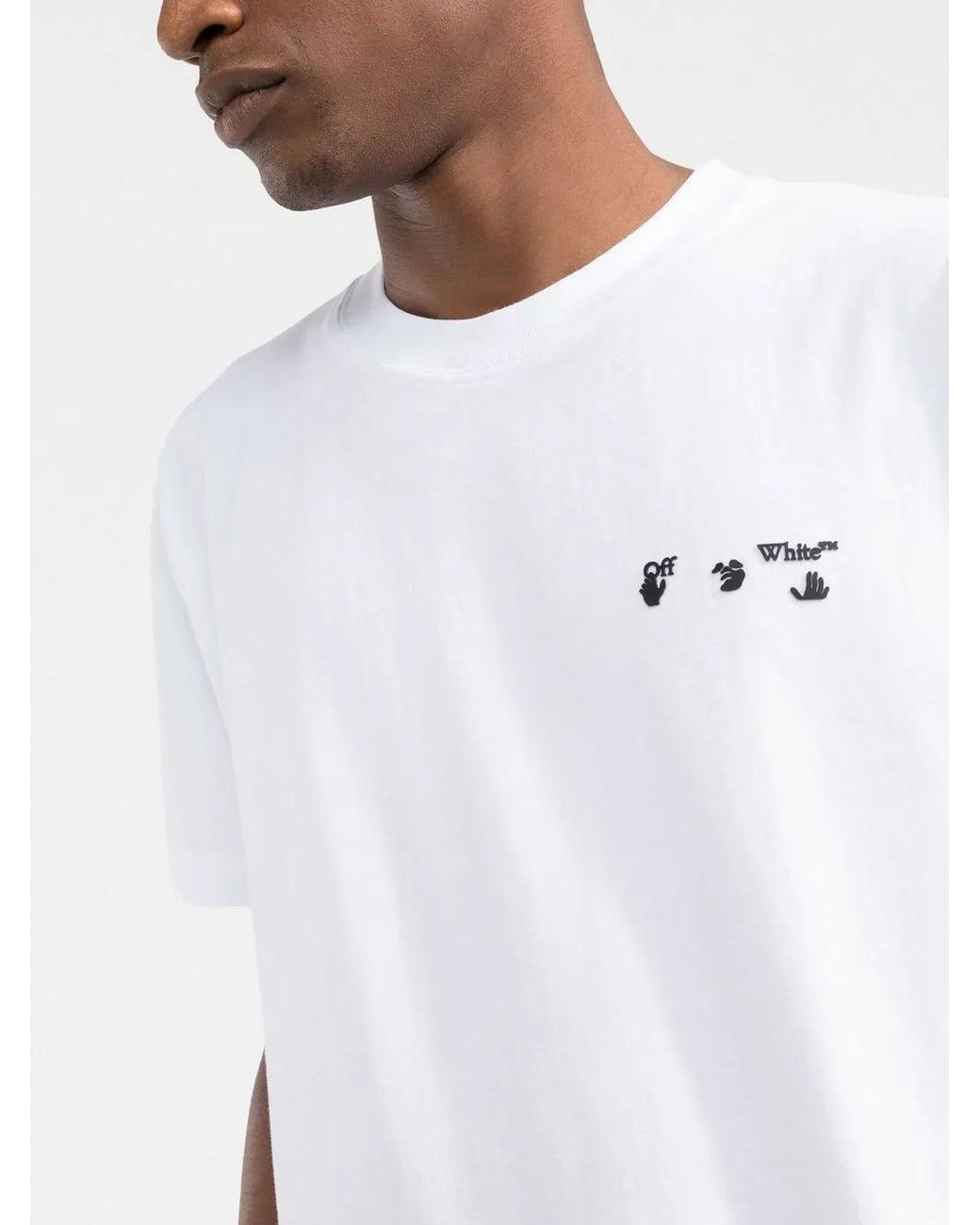 Off-White c/o Virgil Abloh White Ow Logo-Print Slim-Cut T-Shirt for men