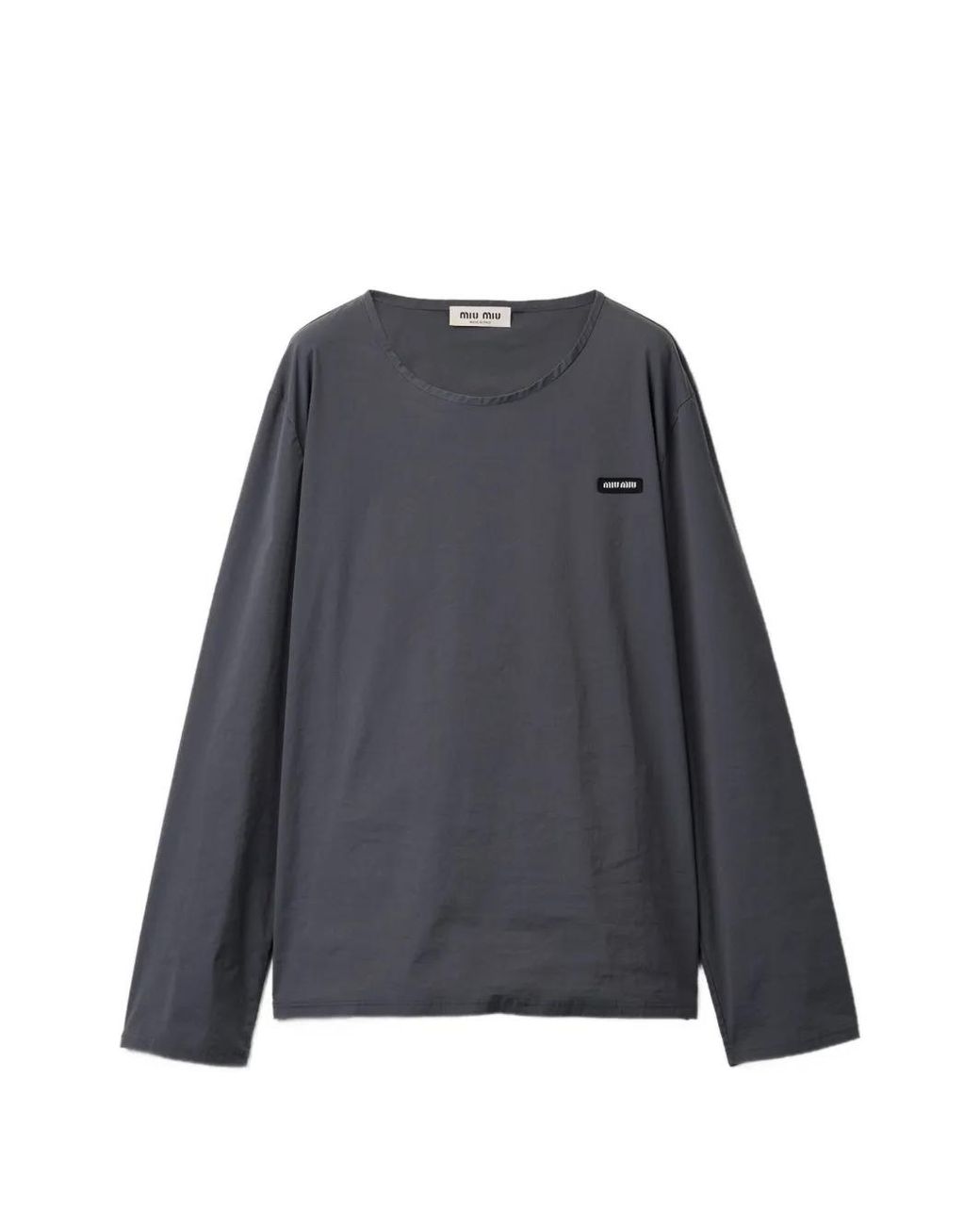 Miu Miu Gray Stretch Poplin Top