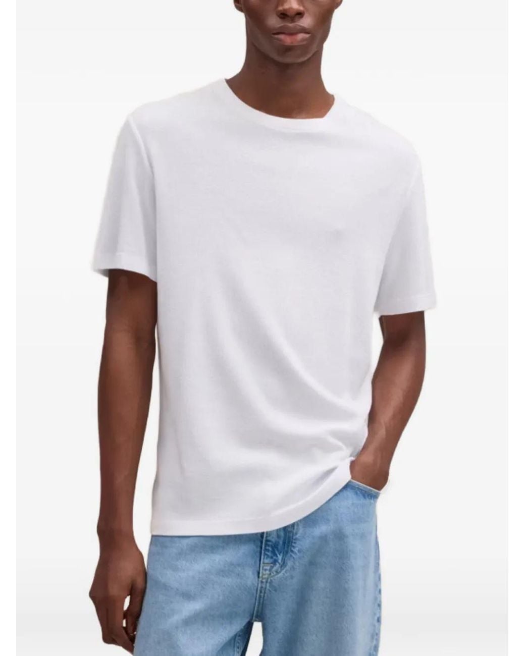 NN07 White Clive Crew-Neck T-Shirt for men
