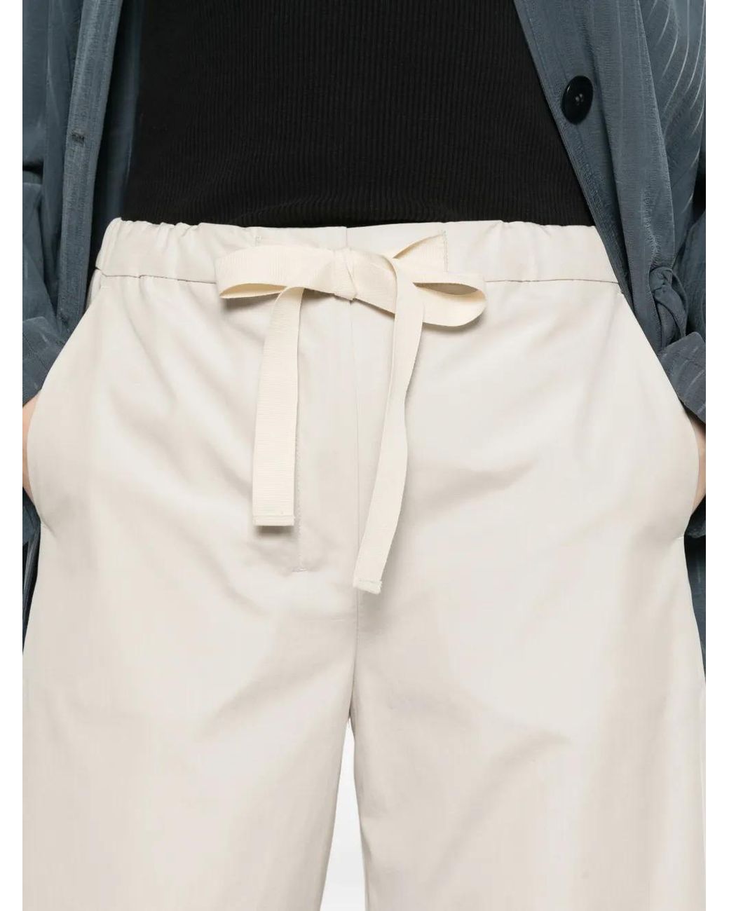 Max Mara White Cotton Pants