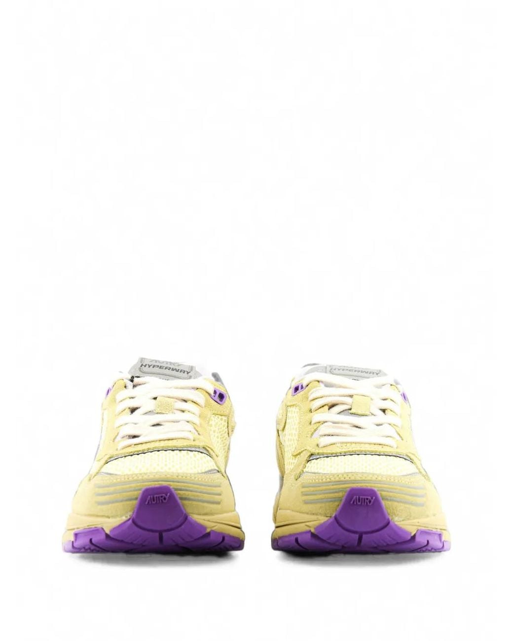 Autry Yellow Hyperway Panelled Low-Top Sneakers