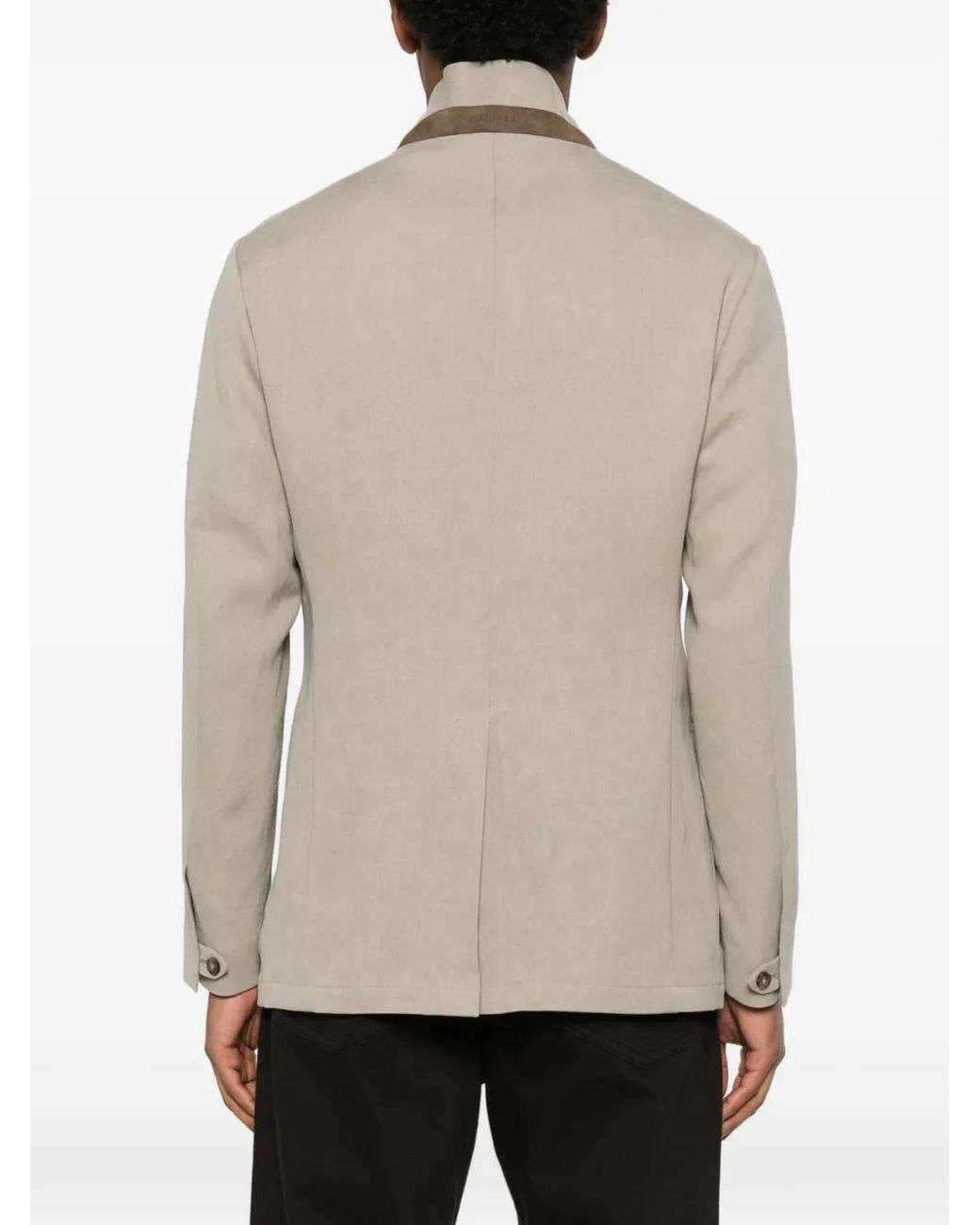 Canali Natural Veste Boutonnée À Col Montant for men