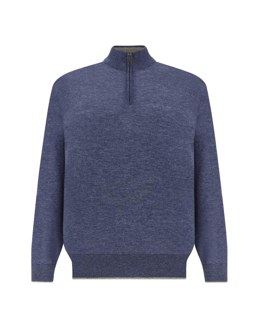 Paul & Shark Blue Piuma Wool Half-Zip Sweater for men