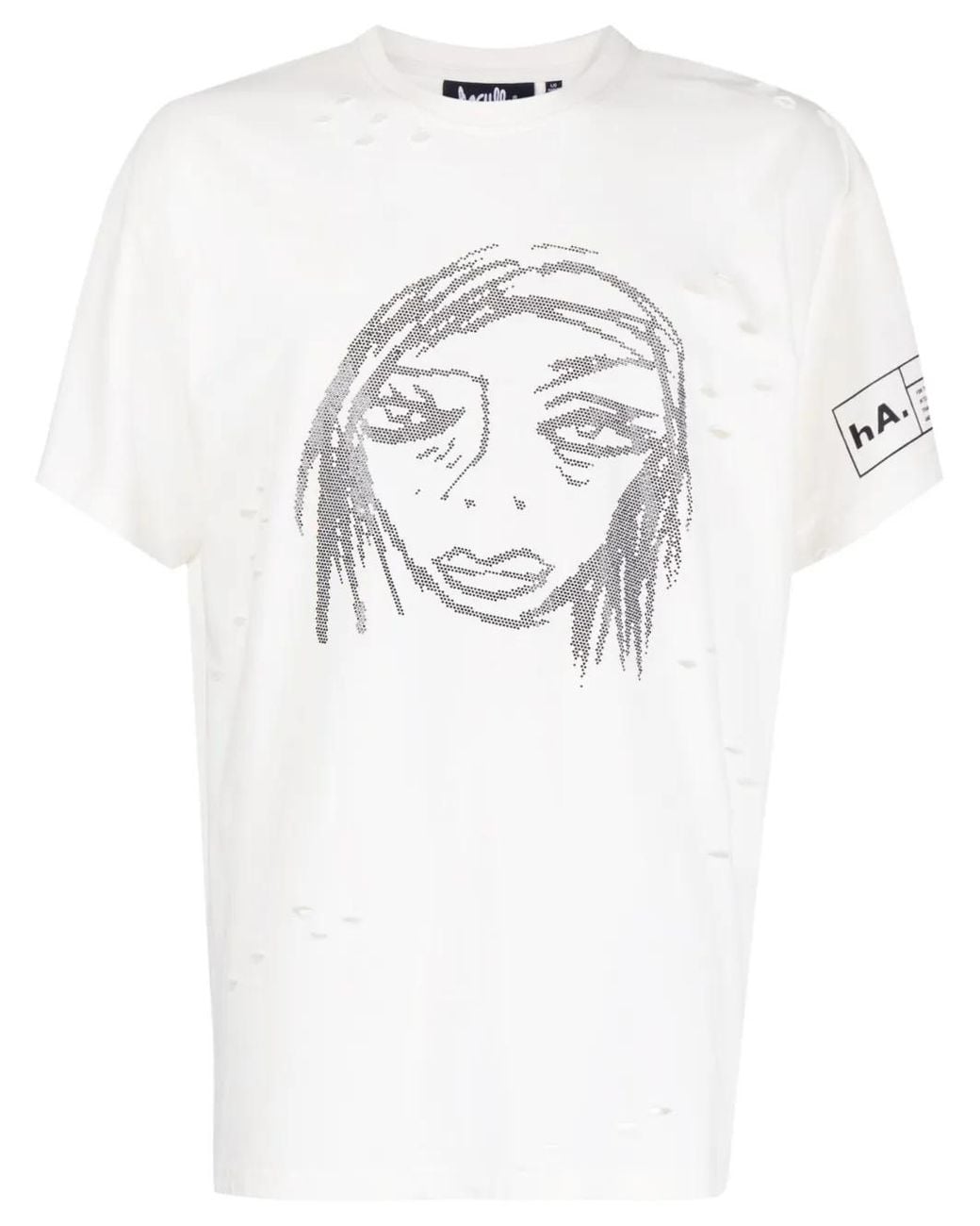Haculla White Caught My Eye Studded T-Shirt for men