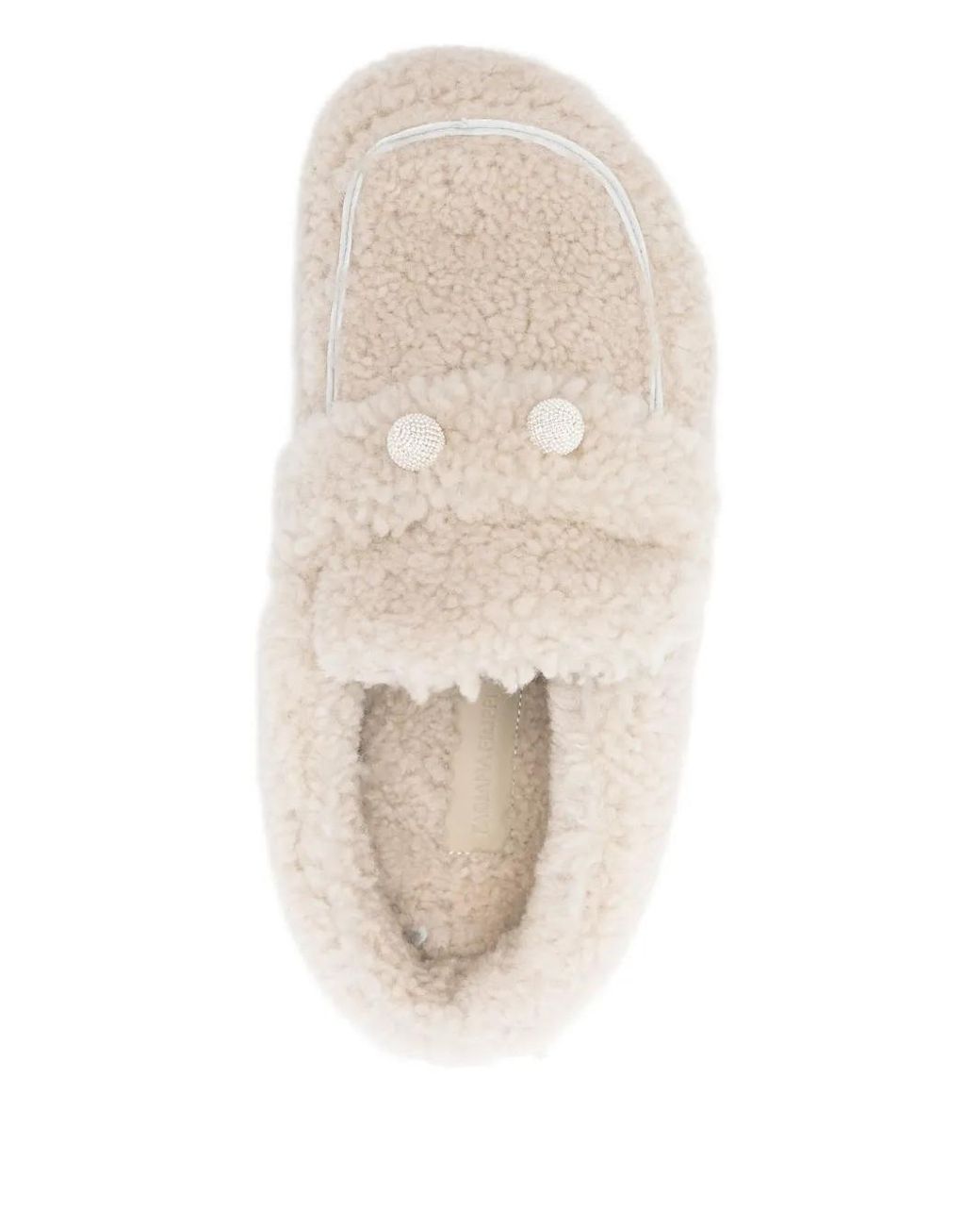 Fabiana Filippi White Shearling Button Loafers