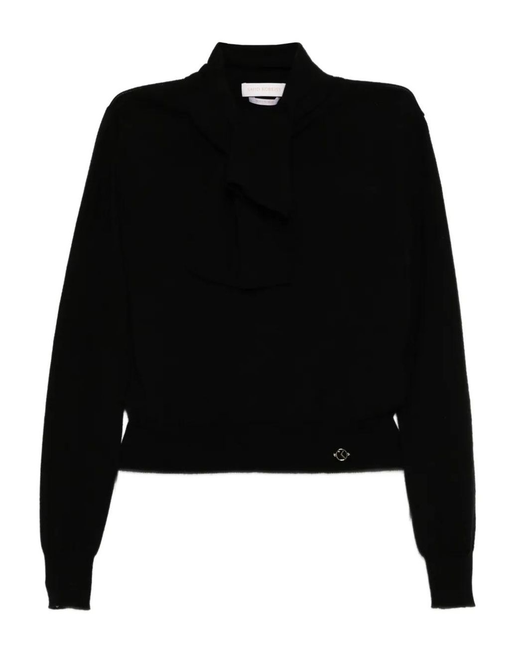 Saiid Kobeisy Black Logo-Patched Top