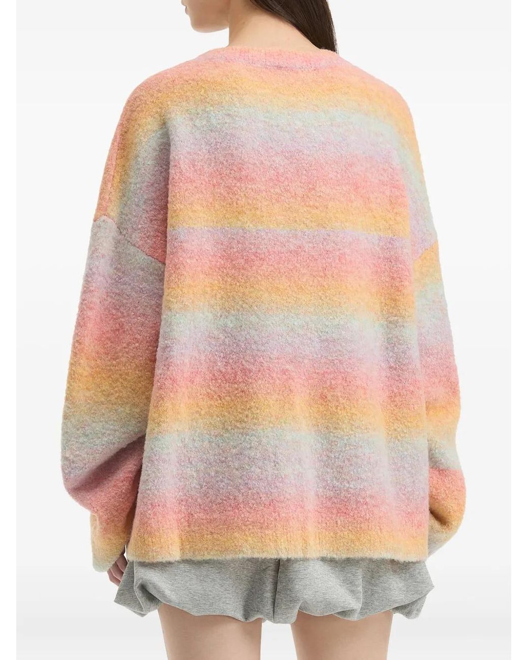 B+ AB Pink Gestreifter Pullover Mit V-Ausschnitt