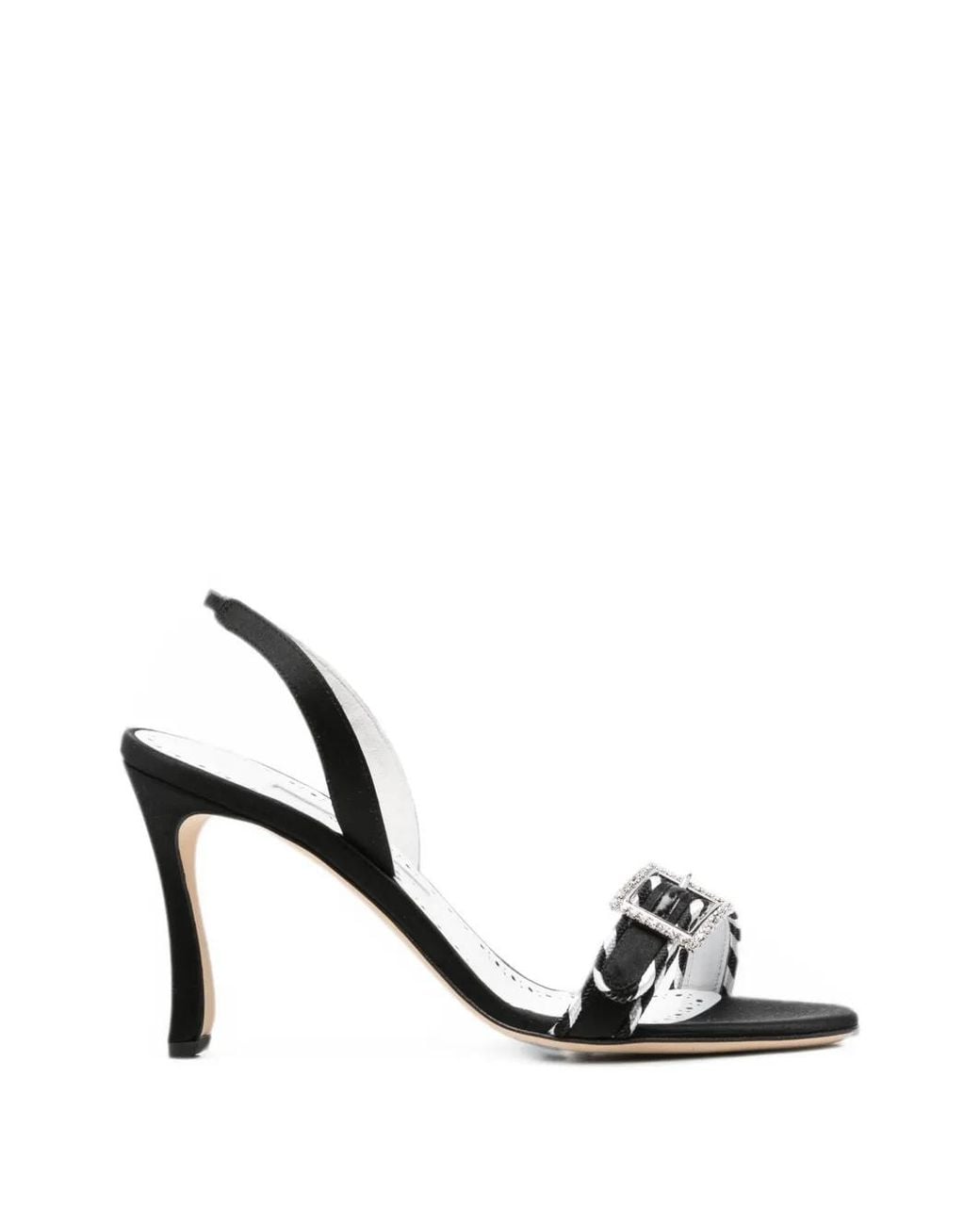 Manolo Blahnik White Sumbasan Slingback Sandals