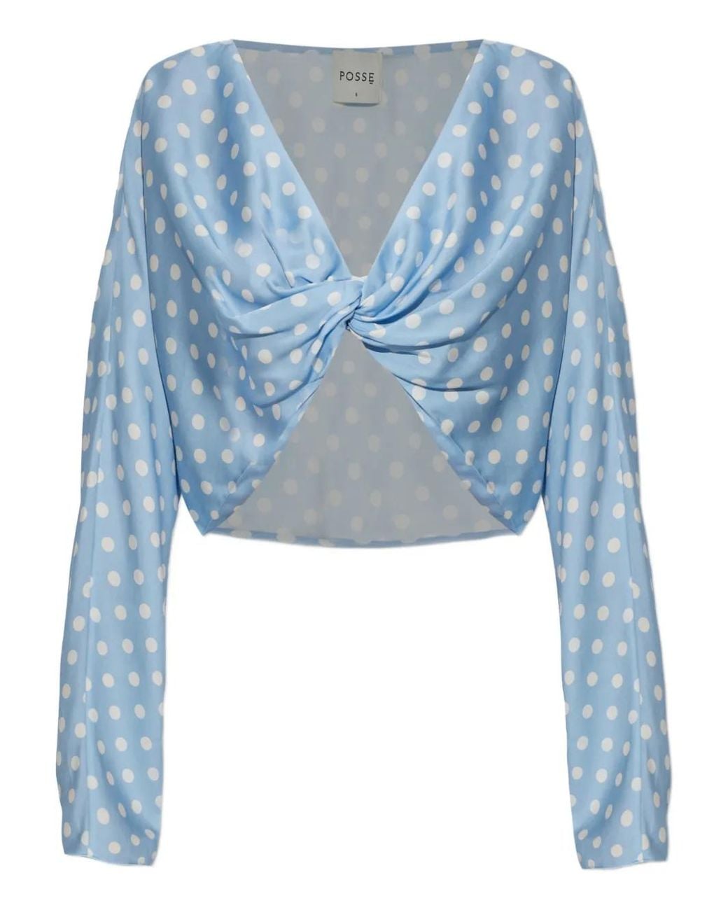 Blusa Con Motivo De Lunares Posse de color Blue