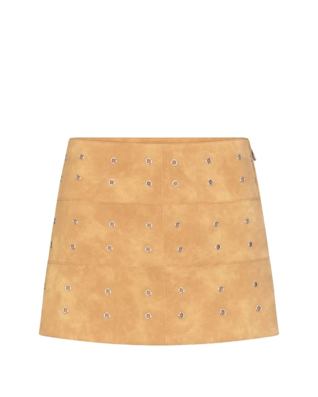Simon Miller Natural Nya Eyelet-Embellished Mini Skirt