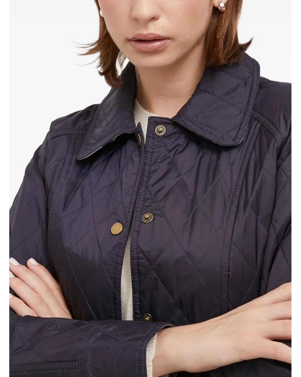 Barbour Quilted Diamond-Pattern Jacket in Blue | Lyst