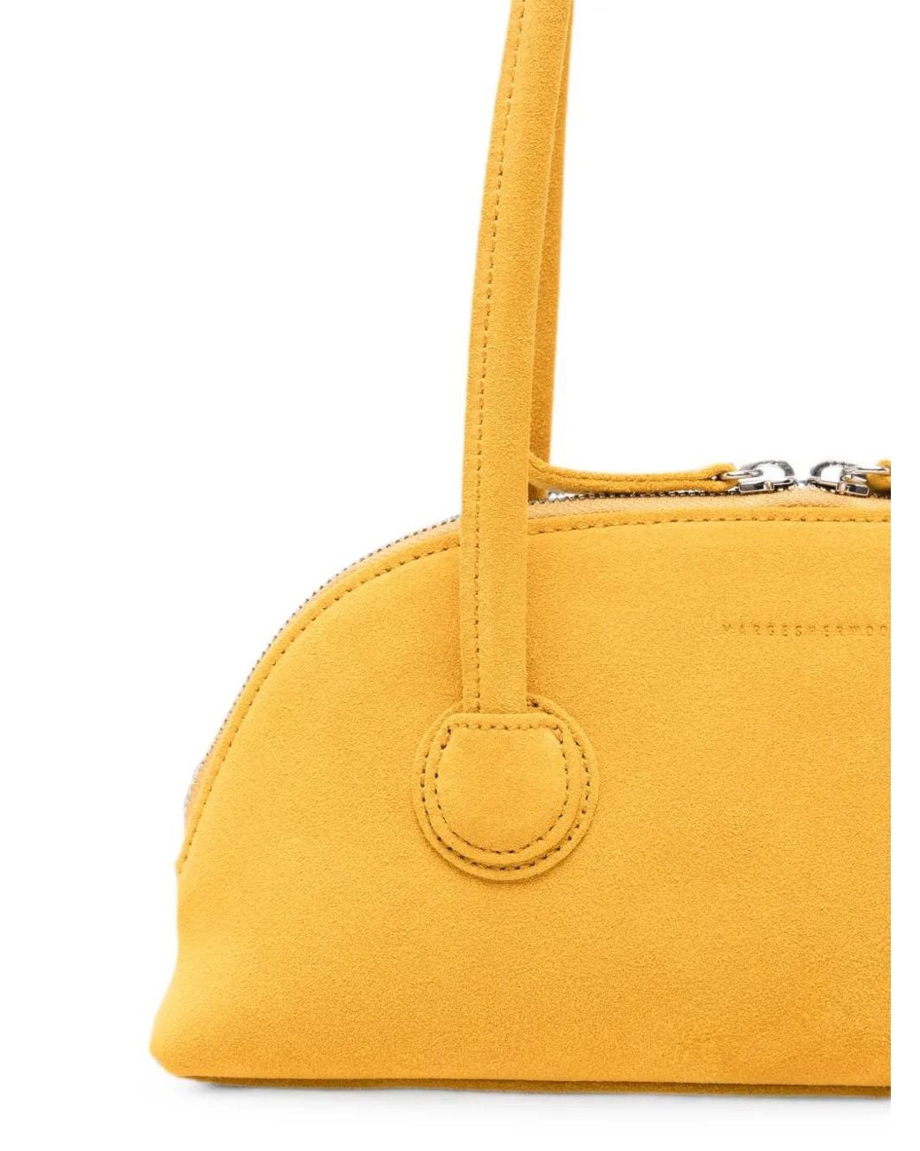 MARGE SHERWOOD Yellow Bessette Suede Half-Moon Tote Bag