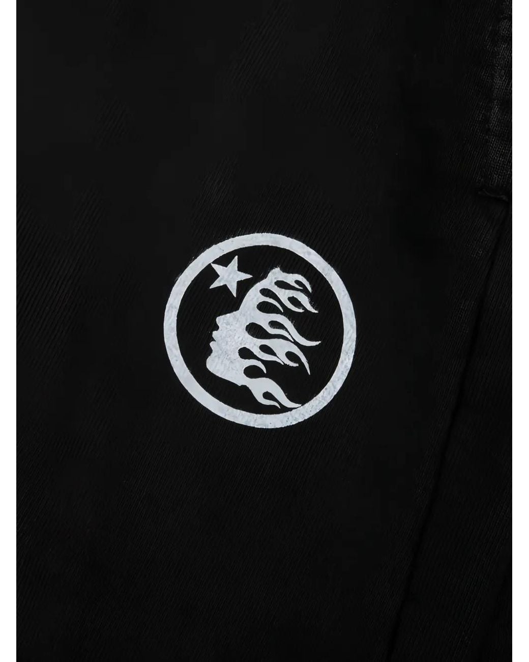 HELLSTAR Black Hstar Gothic Graphic-Print Track Pants for men