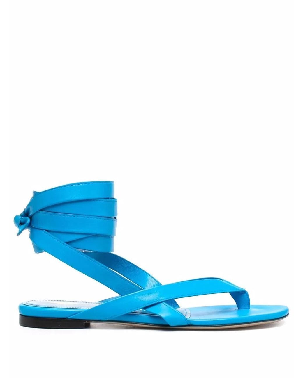 The Attico Blue Beth Flat Thong Sandals