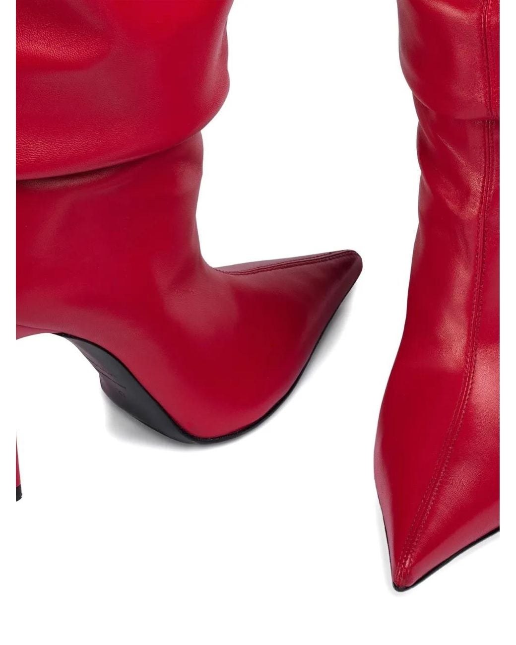 Le Silla Red 100Mm Bella Slouchy Pointed-Toe Boots