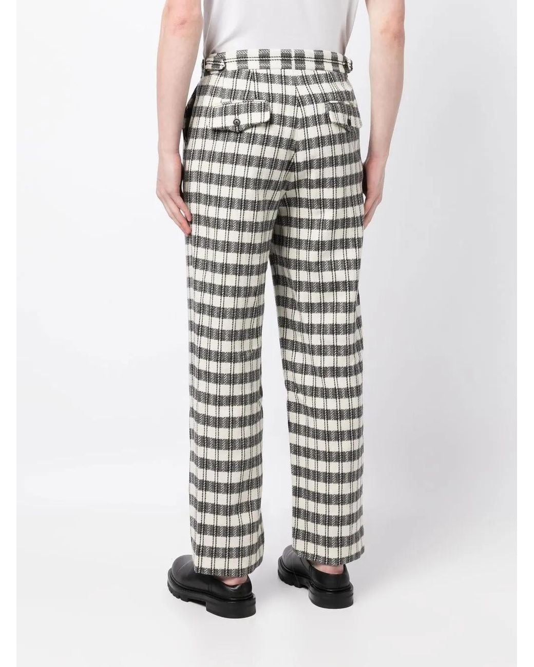 Bode Gray Geometric-Pattern Regular Trousers for men