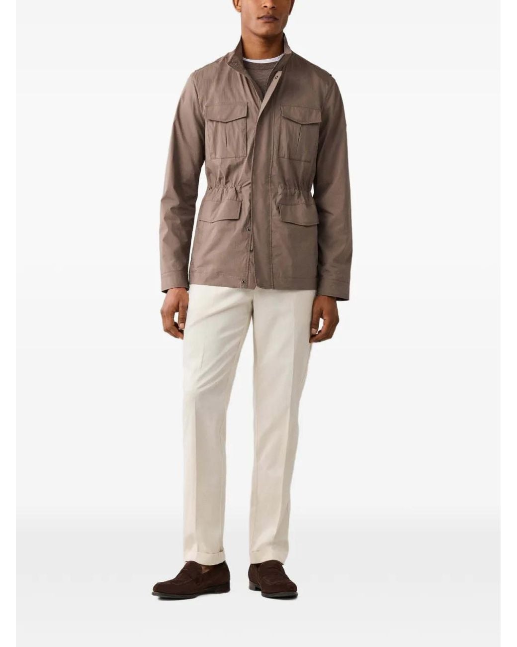 Hackett Brown Veste Militaire À Patch Velospeed for men