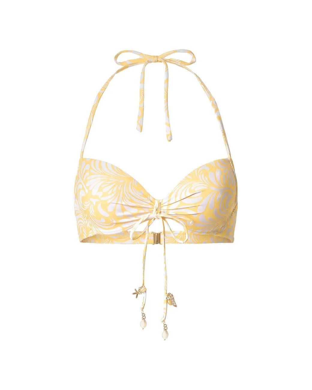 Twinset Metallic Push-Up Bikini Top With Botanical Print
