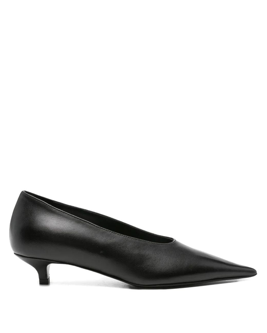 Totême Black Sharp Nappa Kitten Pumps