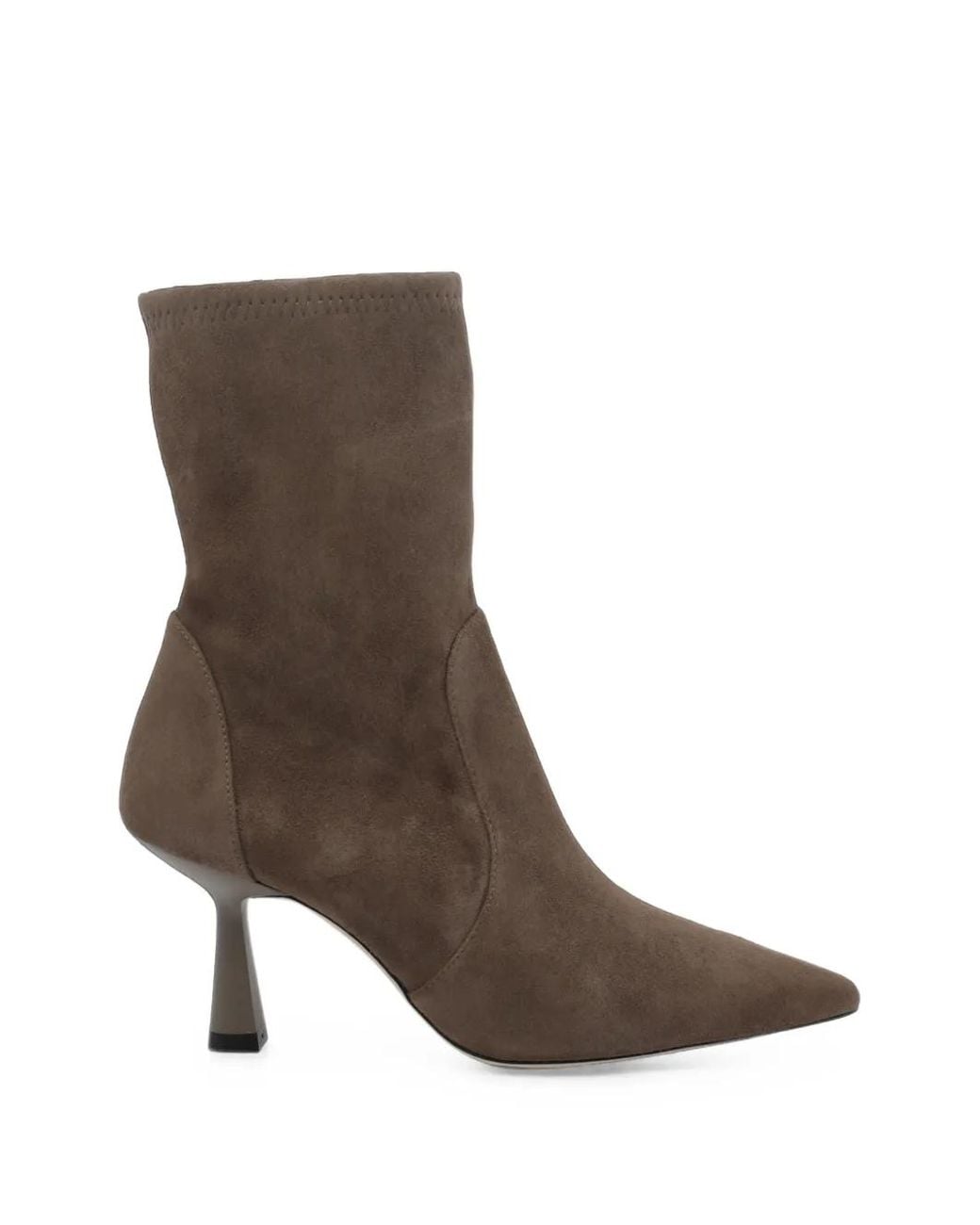 Stuart Weitzman Brown Pointed-Toe Suede Ankle Boots