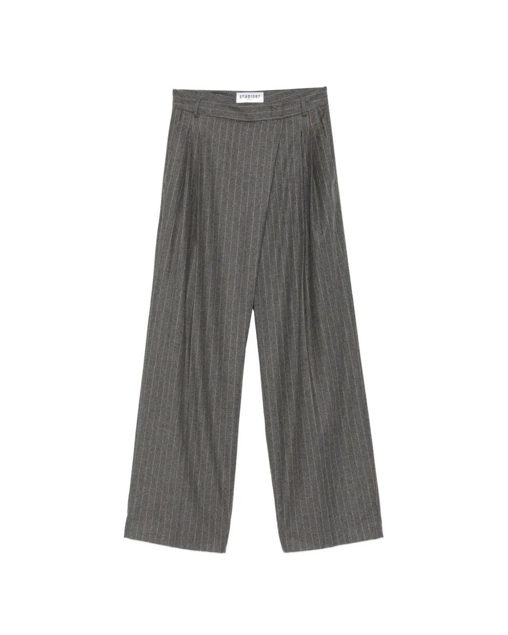 Cambio Gray Eternity Pinstripe-Print Trousers