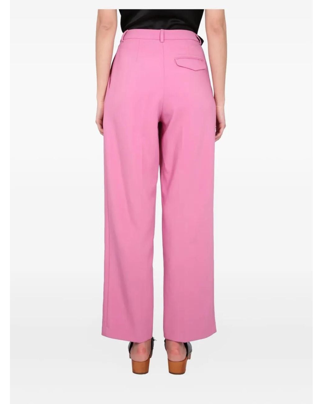 Alysi Pink Pleated-Front Trousers
