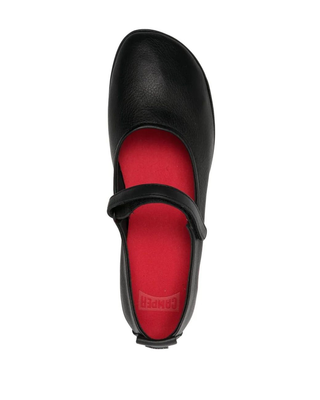 Camper Black Right Nina Leather Ballerina Shoes