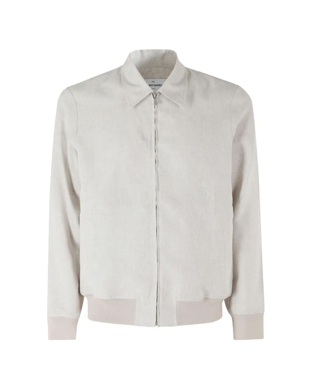 Gran Sasso Gray Zip-Up Ribbed-Trim Jacket for men