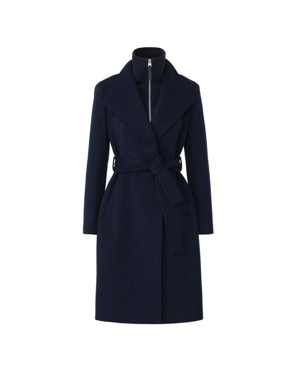 Mackage Blue Norita-Zz Belted Wool Coat