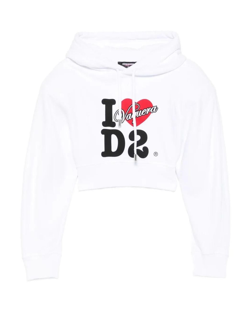 DSquared² White Logo Cotton Hoodie