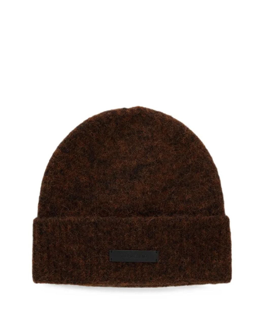 Represent Brown Logo-Plaque Beanie Hat for men