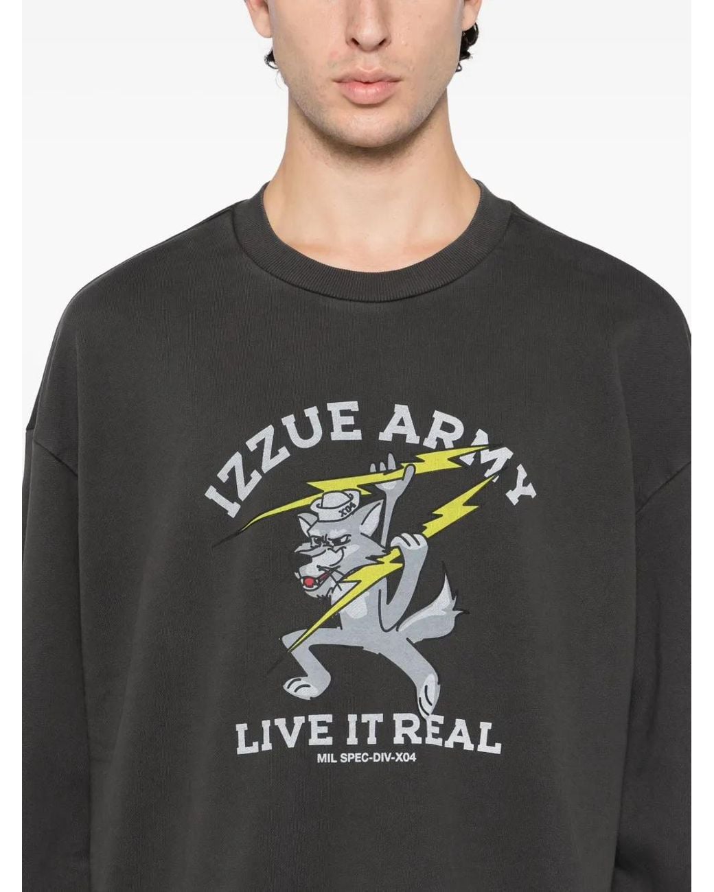 Izzue Sweater Met Print in het Black voor heren