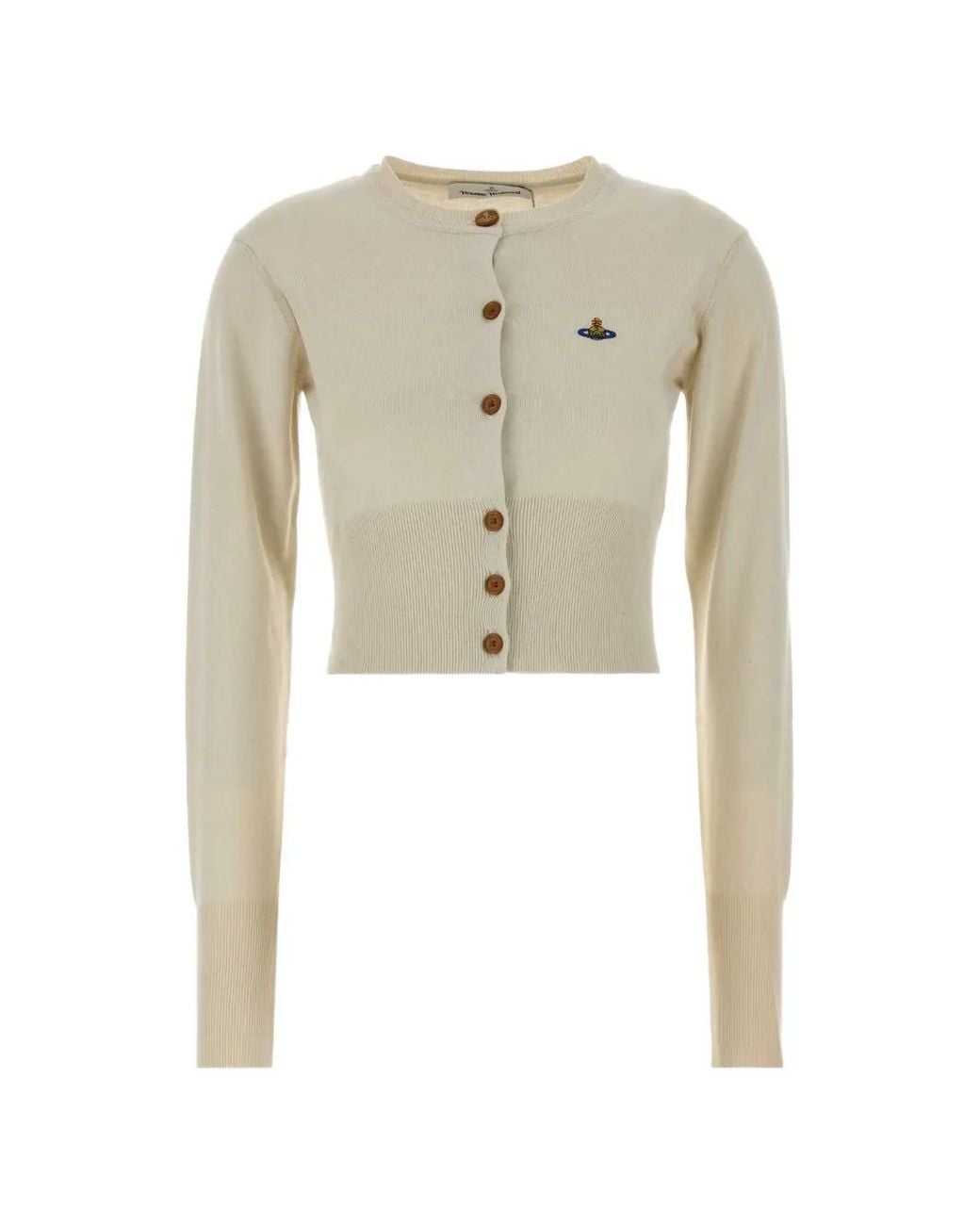 Vivienne Westwood White Bea Cropped Cardigan
