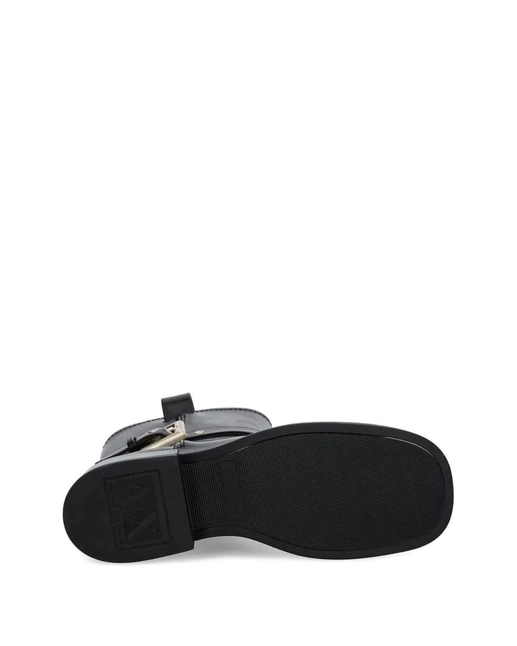 ARMANI EXCHANGE Black Buckle-Strap Boots