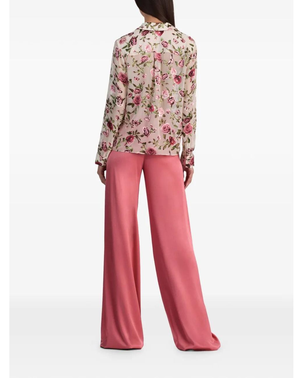 Alice + Olivia White Eloise Floral-Pattern Shirt